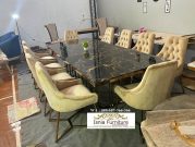 Jual Meja Makan Marmer Stainless 10 Kursi Mewah Kualitas Terbaik