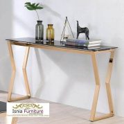 Jual Meja Konsol Stainless Gold Glossy Marmer Hitam Termewah