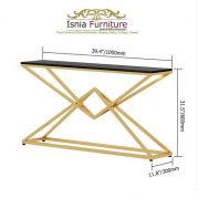 Jual Meja Konsul Marmer Stainless Gold Unik Desain Paling Mewah