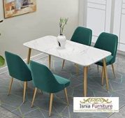 Jual Meja Makan Marmer Minimalis Stainless Gold Simple Elegan Best Seller