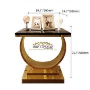 Jual Meja Konsul Stainless Gold Lengkung U Setengah Lingkaran Terbaru