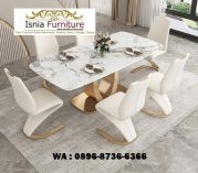 Jual Meja Makan Marmer Stainless Steel Desain Taring Unik Terbaru