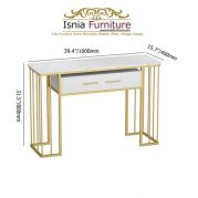 Jual Meja Konsul Modern Dengan Top Marmer Dan Kombinasi Laci