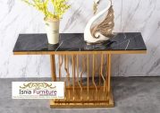 Jual Meja Konsul Marmer Hitam Corak Tercantik Alami Stainless Mengkilap