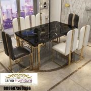 Jual Meja Makan Marmer Mewah Kualitas Terbaik Kaki Stainless Stell
