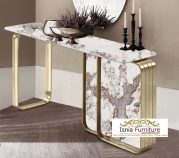Jual Console Table Marmer Kombinasi Kaki Stainless Dan Marmer Corak Model Unik