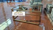 Jual Kaki Meja Tamu Stainless Gold Desain Persegi Panjang Jeruji Pinggir
