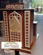 Jual Mimbar Masjid Minimalis Podium Ornamen Arabic Jati Ukir Custom
