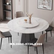 Meja Makan Marmer Cararra Bulat Utuh
