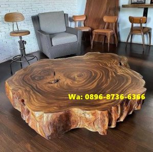 Coffe Table Kayu Utuh Bentuk Unik Sekali