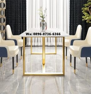 Meja Makan Minimalis Rangka Kaki Stainles Kotak
