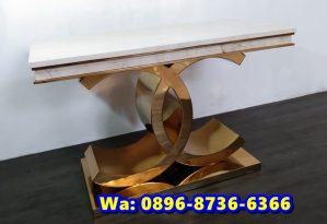 Meja Konsul Marmer Crem Kaki Chanel