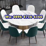 Meja Makan Marmer Bulat Carara Elegant Modern