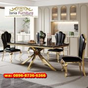 Mewah Set Meja Makan Marmer 6 Kursi Manado
