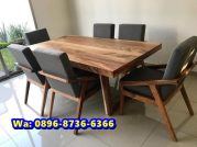 Produk Meja Makan Kayu Trembesi Utuh Tanpa Sambungan