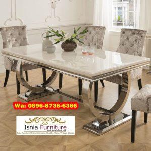 Jual Meja Makan Marmer Cincin Silver