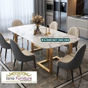 Meja Makan Marmer Kaki Stainless Kota Tangerang