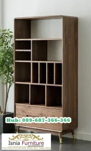 Rak Buku Kayu Model Baru