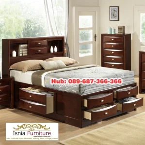 Tempat Tidur Laci Jati