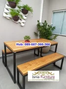 Set Meja Kursi Bangku Panjang