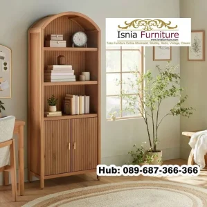 Rak Buku Kayu Jati Minimalis