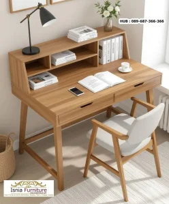 Meja Belajar Kayu Jati Minimalis Malang