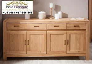 Buffet Credenza Kayu Solid Light Wood Cimahi