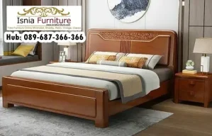 Jual Tempat Tidur Ukir Minimalis Jati Nganjuk