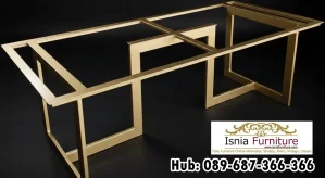 Kaki Meja Stainless Gold Unik