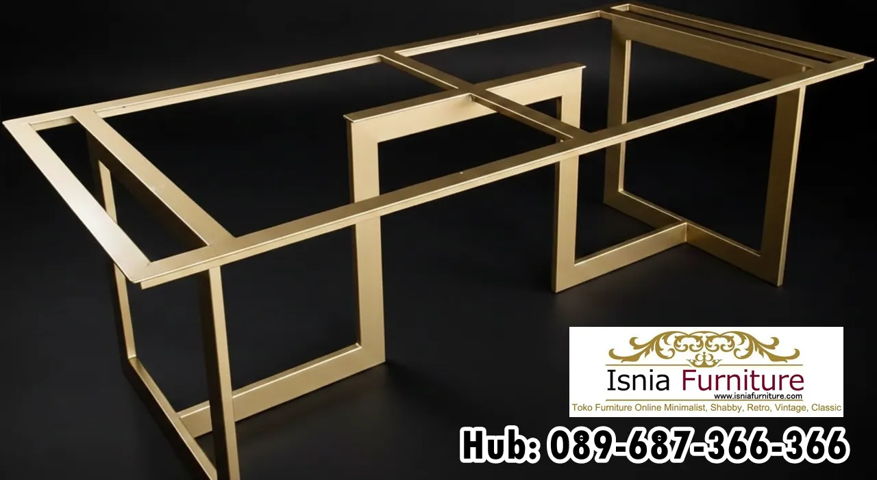 Kaki Meja Stainless Gold Unik