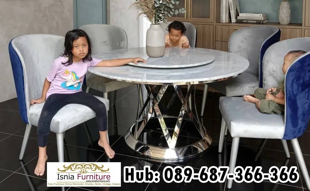 Jual Produk Meja Makan Marmer 5 Kursi