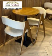 Set Meja Cafe Bundar Industrial Modern