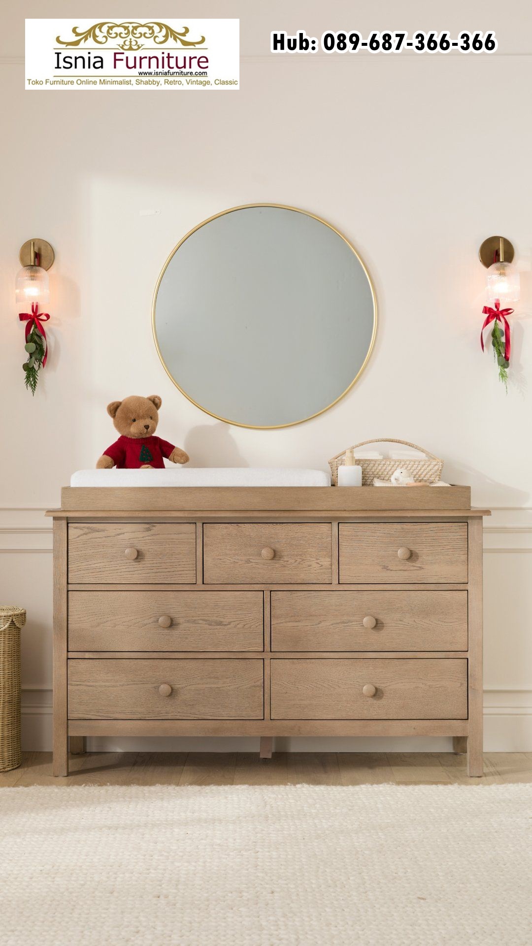 Baby Tafel Minimalis Natural Kayu Jati Solid Terbaru