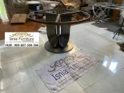 Kaki Meja Besi Bundar Industrial Premium Black