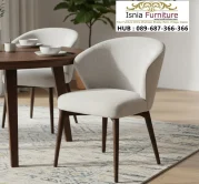 Kursi Makan Sandaran Lengkung Jati Modern