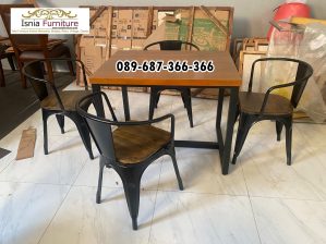 Meja Makan Set Minimalis Kayu Jati Solid Majalengka