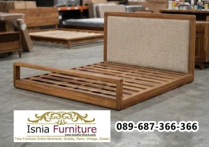 Tempat Tidur Jati Minimalis Modern Sandaran Empuk
